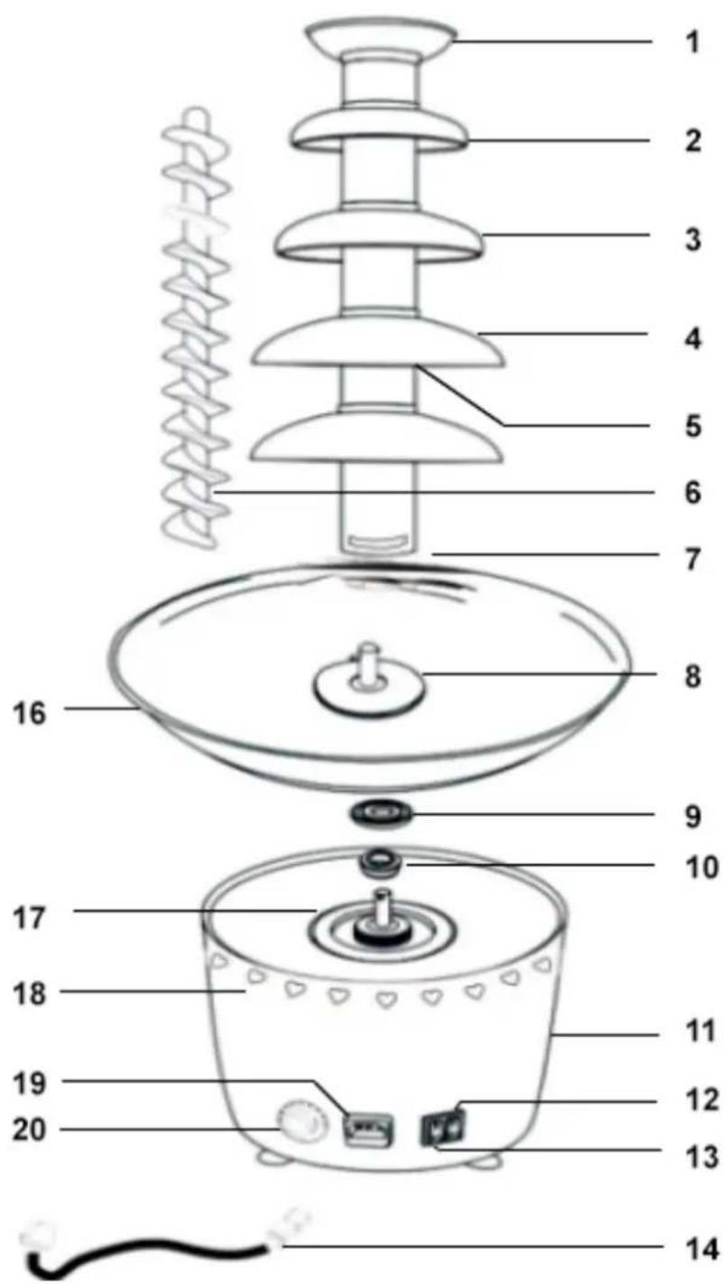 Omcan CF-CN-0005 - Parts Breakdown - 1