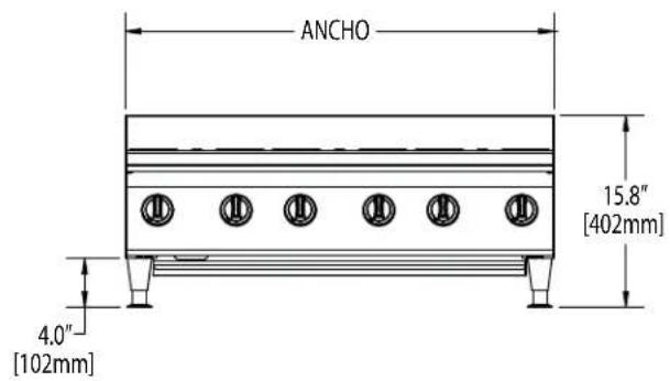 GARLAND GTGG24-G24M-5009 - Mantenga la zona del artefacto libre y alejada de combustibles - 2