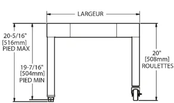 GARLAND G36-BRL - DIMENSIONS ET SPÉCIFICATIONS - SOCLES - 1