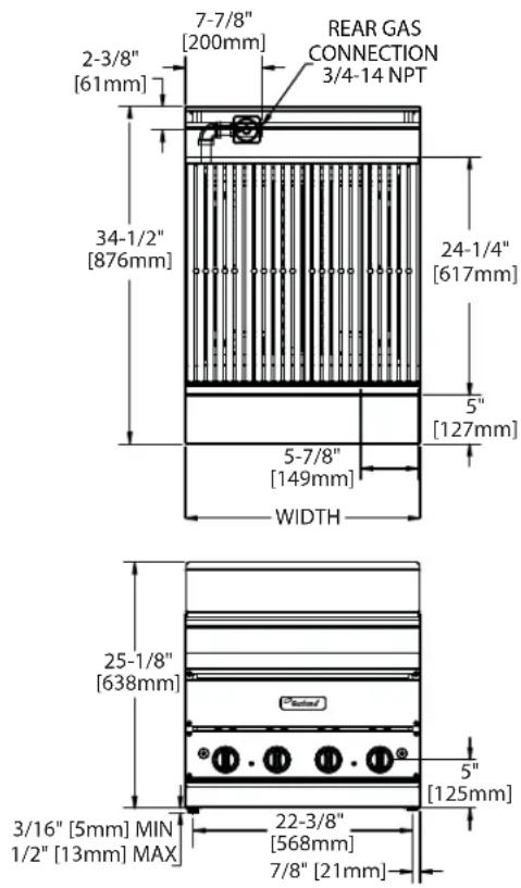 GARLAND G30-BRL - DIMENSIONS AND SPECIFICATIONS – BROILERS - 1