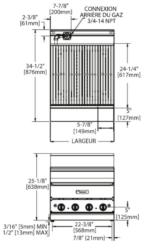 GARLAND G48 BRL - DIMENSIONS ET SPÉCIFICATIONS - RÔTISSOIRES - 1