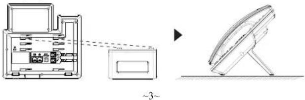 GRANDSTREAM GRP2604 - Installing the phone (Phone Stand): - 1