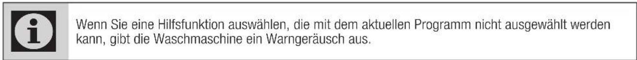 BEKO WM305 - Auswahl der Hilfsfunktion - 2