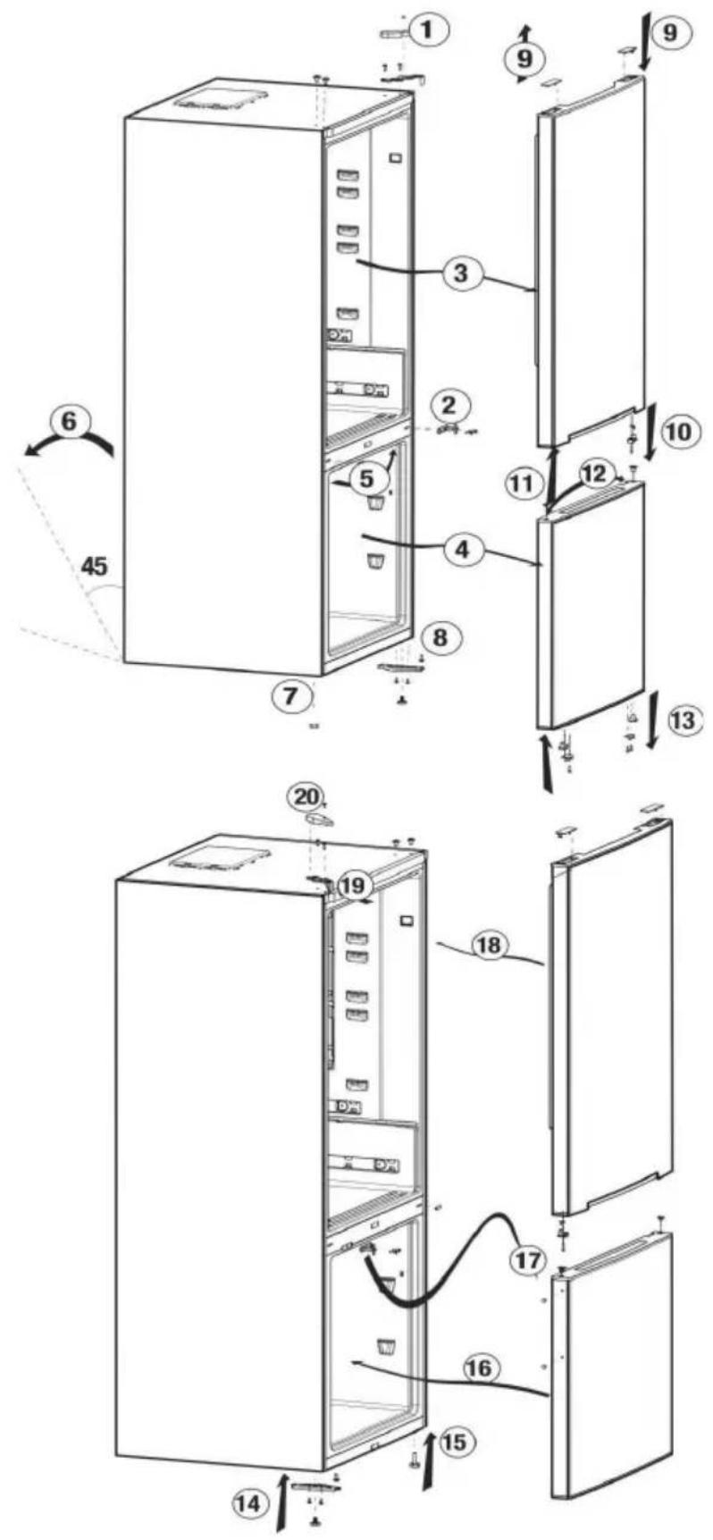 BEKO RCSA366K50GN - Reversing the doors - 1