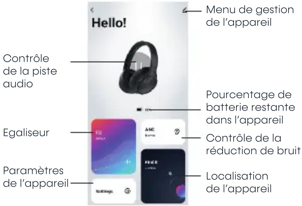 CGV SonicVibe ANC - Fonctionnalités de l'application - 1