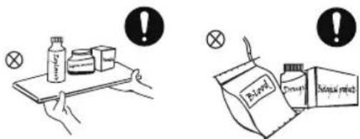 COMFEE RCC199WH2 - WARNINGS RELATED TO PLACING ITEMS - 1