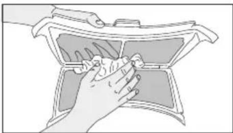 BEKO B3T6823W2 - Filtres à fibres (filtres internes et externes) / Nettoyage de la surface intérieure de la porte de chargement - 3