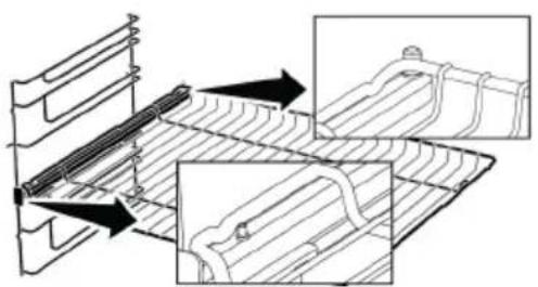 BEKO BCBIM17600KSBMPS - Mise en place appropriée de la grille métallique et du plateau sur les rails téléscopiques Modèles à étagères grillagées et rails téléscopiques - 1