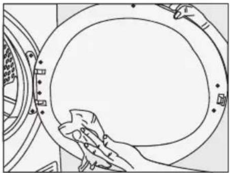 BEKO BM3T3824W - Pluizenfilter (interne en externe filters) / Reiniging van de binnenzijde van de deur - 6