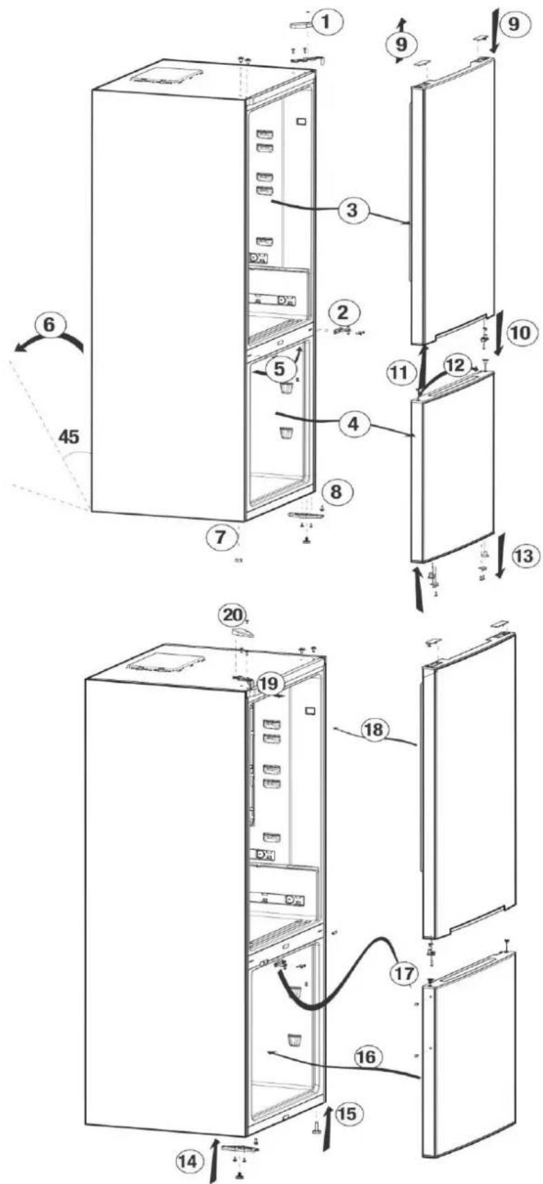 BEKO RCNA420W - Réversibilité de la porte - 1