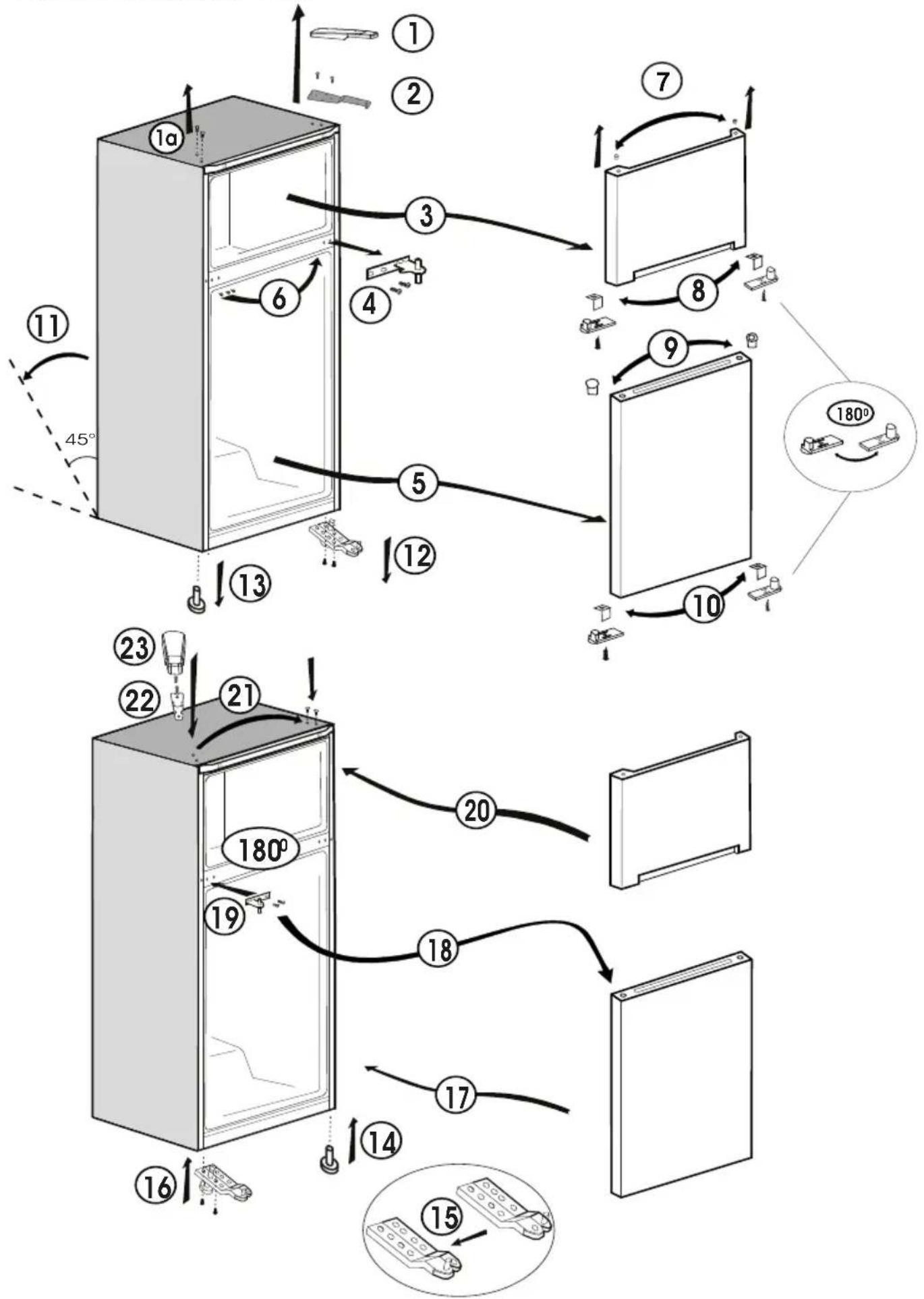 BEKO RDSA180K20S - Reversing the doors - 1