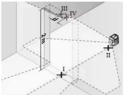BOSCH GLL2XG Professional - Comprobación de la exactitud de nivelación de la línea vertical - 2