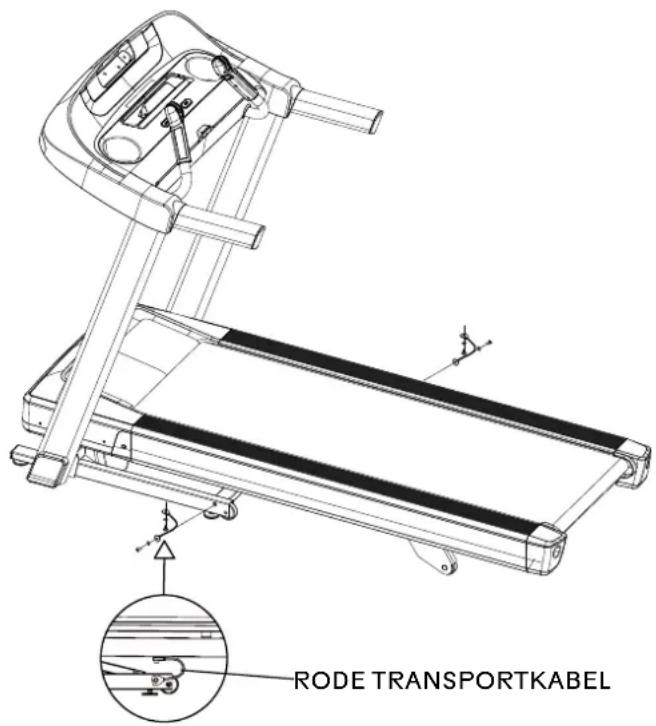 BOWFLEX T6 Treadmill - STAP 4 - VERWIJDEREN VAN DE RODE TRANSPORTKABELS - 1