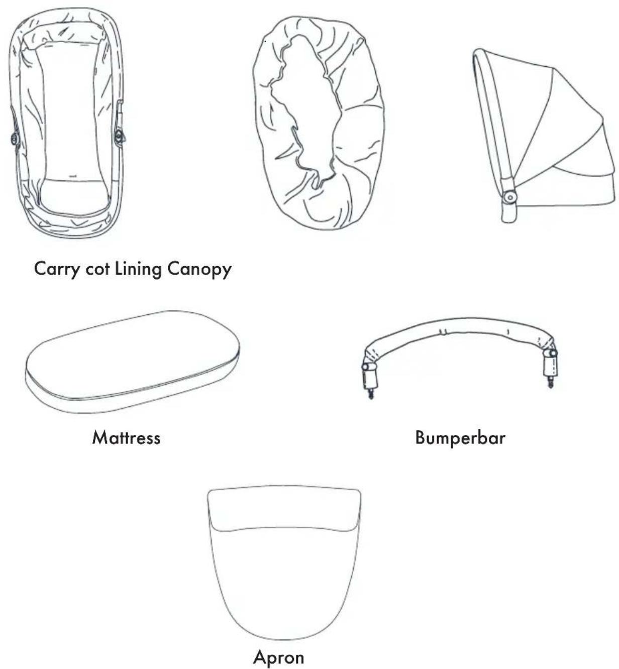 Deryan Carry Cot - PARTS LIST - 1