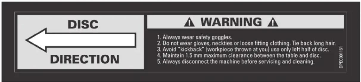 DELTA 31‑140 - FREE WARNING LABEL REPLACEMENT - 1
