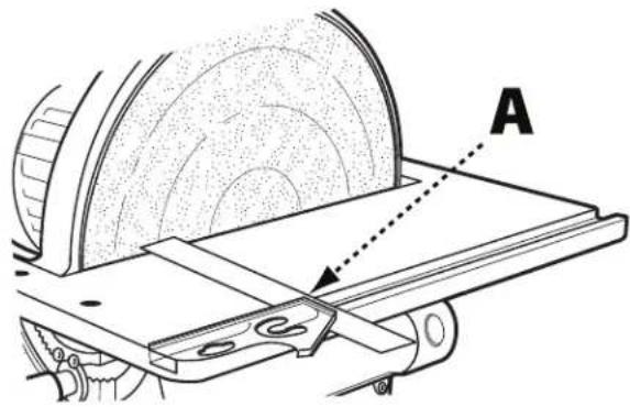 DELTA 31‑140 - ⚠ WARNING: To avoid trapping the work or fingers between the table and sanding disc, the table edge should be positioned a maximum of 1/16" from the sanding disc. - 1