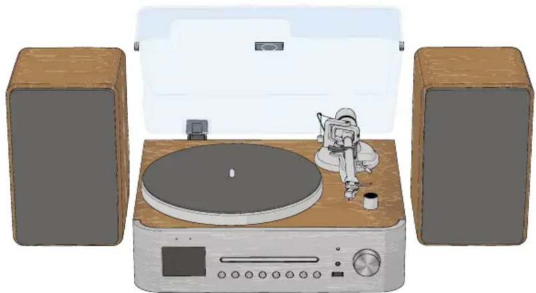 LENCO MC-860 - HiFi set with Internet, DAB+, FM Radio, CD/MP3 Player and Turntable - 1