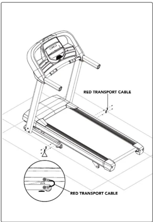 Schwinn SFT 4.1 - ASSEMBLY STEP 5 - REMOVAL OF RED TRANSPORT CABLES - 1