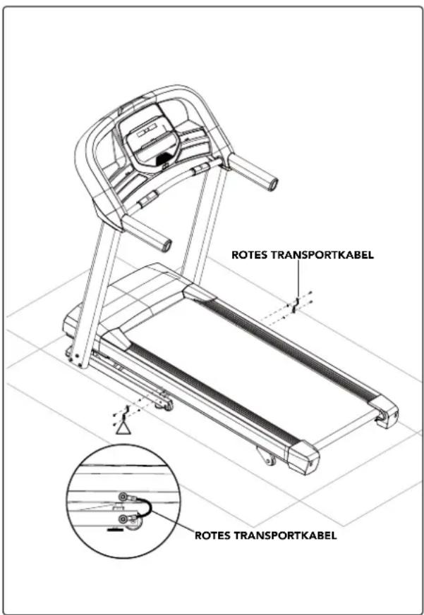 Schwinn SFT 4.1 - MONTAGESCHRITT SCHRITT 5 - ENTFERNUNG DER ROTEN TRANSPORTKABEL - 1
