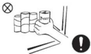 COMFEE RCB169DS2 - AVVERTENZE RELATIVE AL POSIZIONAMENTO DEGLI OGGETTI - 2