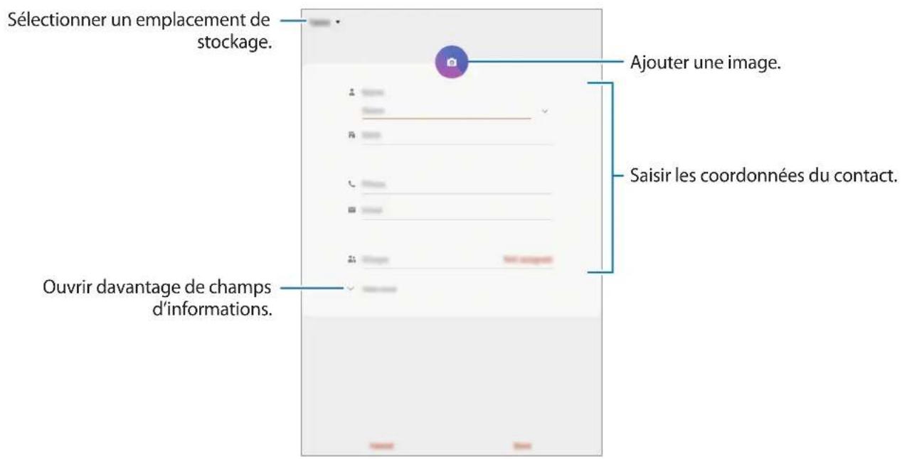 SAMSUNG Galaxy Tab A 10.5 - Créer un nouveau contact - 1