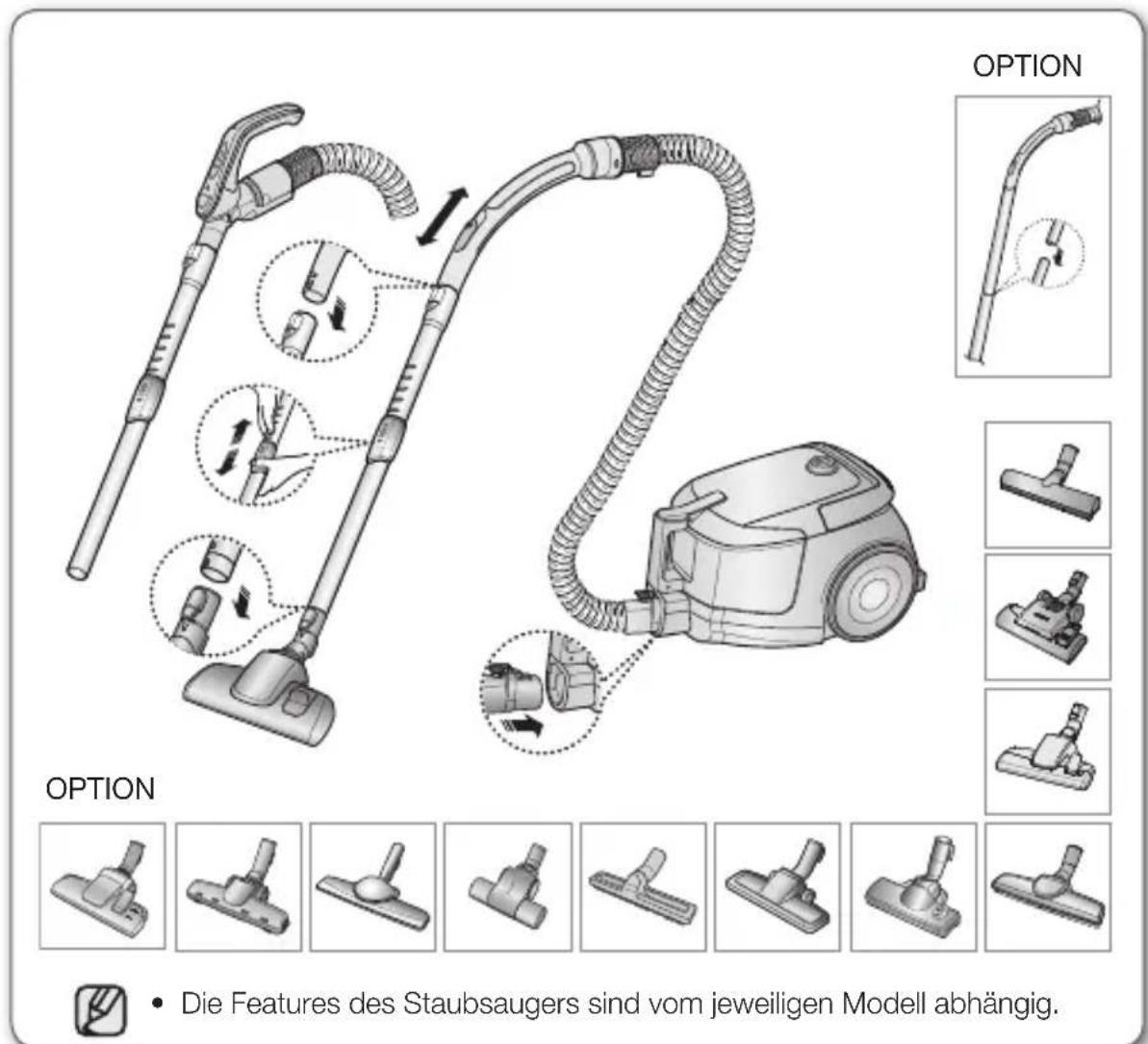 SAMSUNG VC08QVNDCRD/EG - Zusammenbauen des Staubsaugers - 1