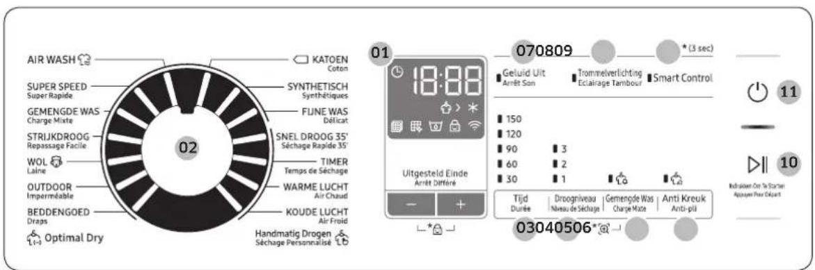 SAMSUNG DV90N8289AW/EN - Bedienfeld - 2