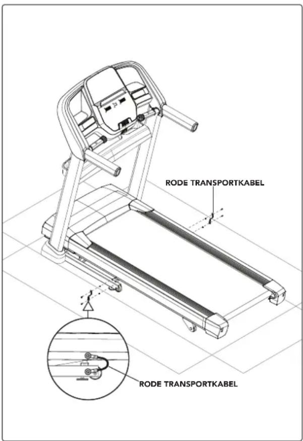 BOWFLEX T8.5J - MONTAGE STAP 6 - VERWIJDEREN VAN DE RODE TRANSPORTKABELS - 1