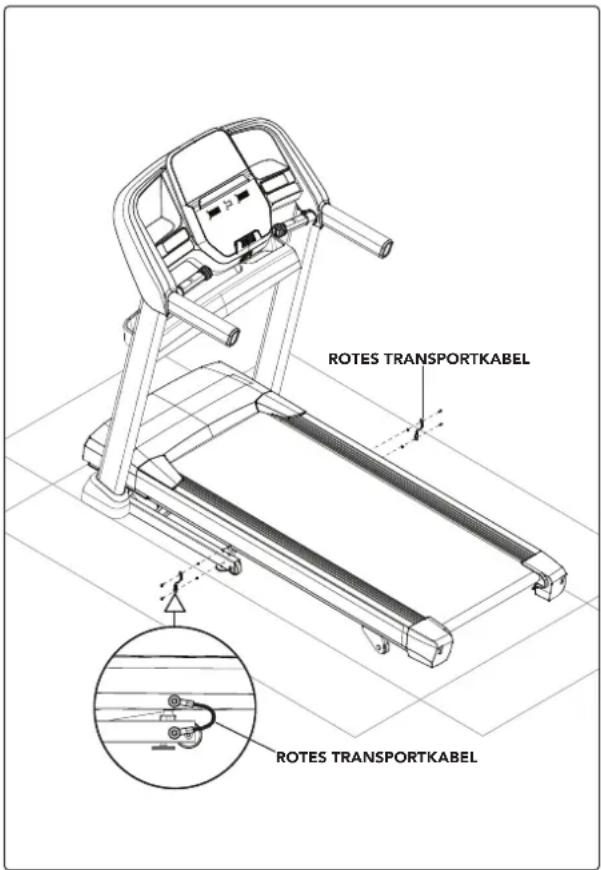 BOWFLEX T8.5J - SCHRITT 6 - ENTFERNUNG DER ROTEN TRANSPORTKABEL - 1