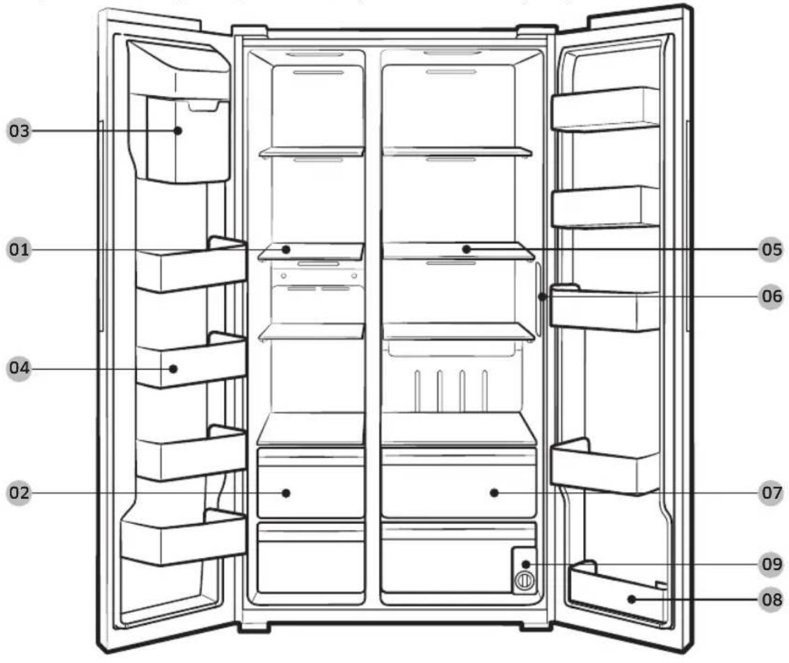 SAMSUNG RS23A500SS - Descripción breve del refrigerador - 1