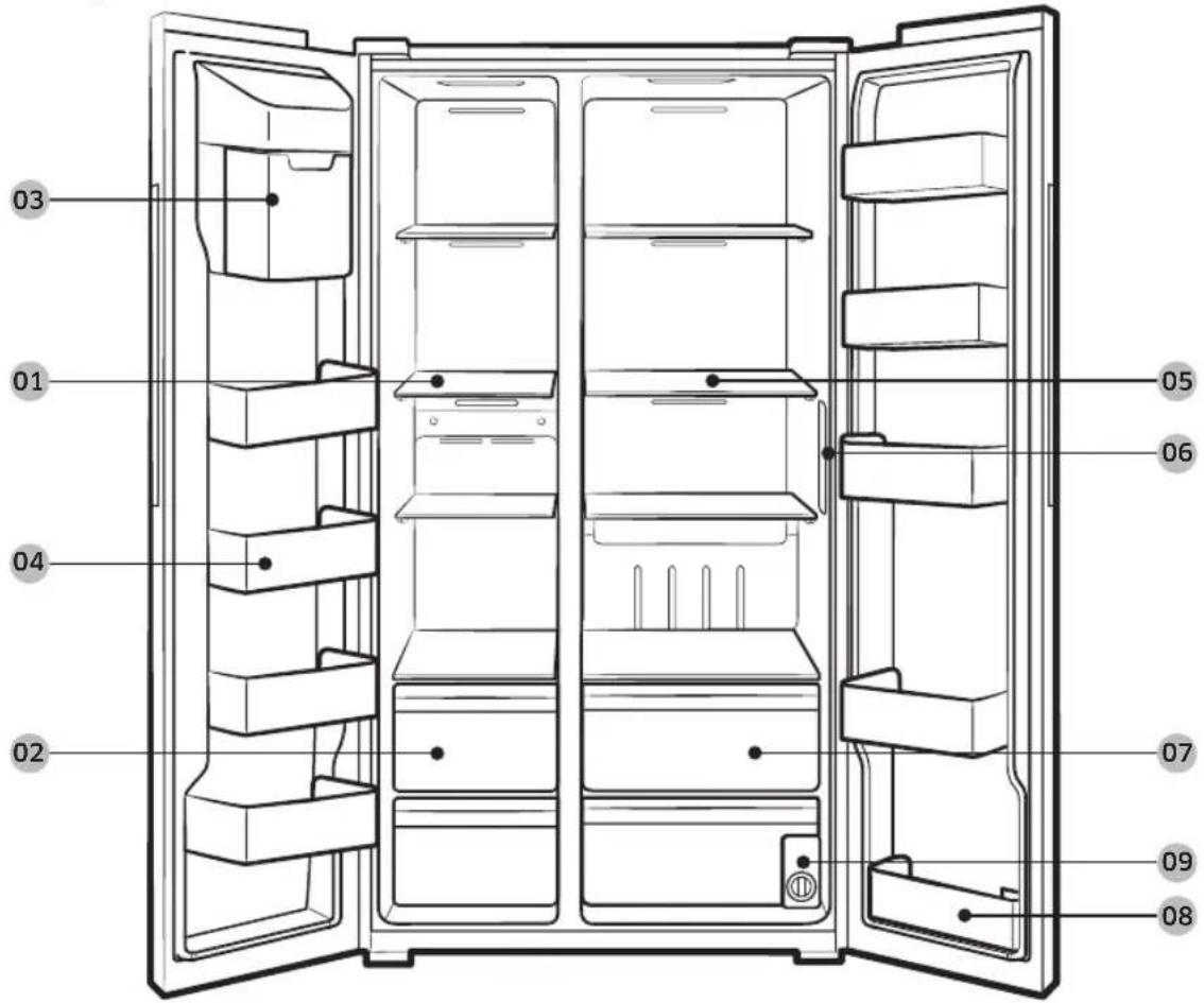 SAMSUNG RS23A500SS - Refrigerator at a glance - 1