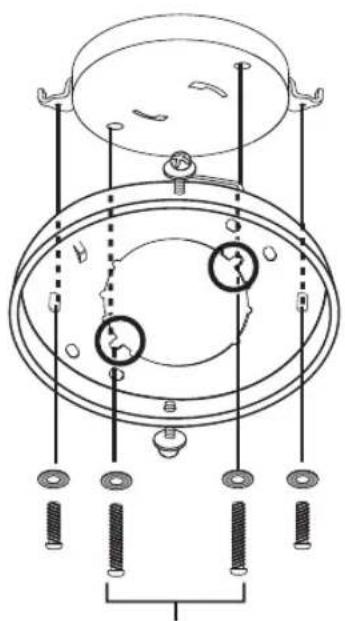 Technical diagram of a mechanical assembly with concentric rings and mounting holes (no text or labels)