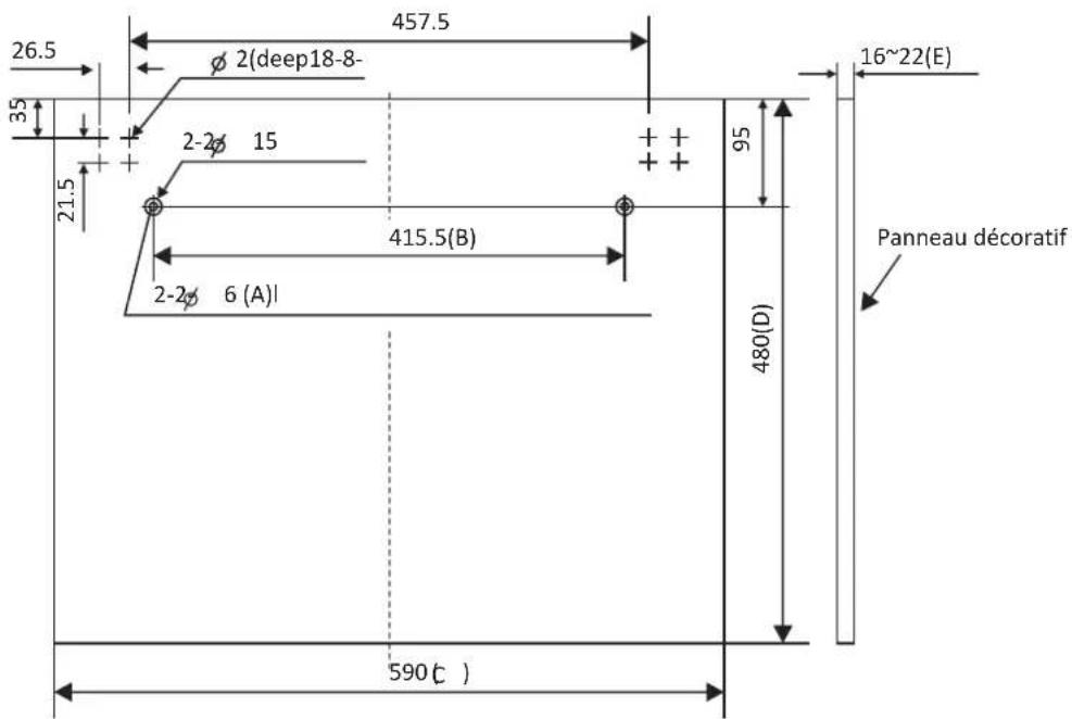 AMICA ADF61A - Étape 2 : Dimensions et installation du panneau décoratif - 1