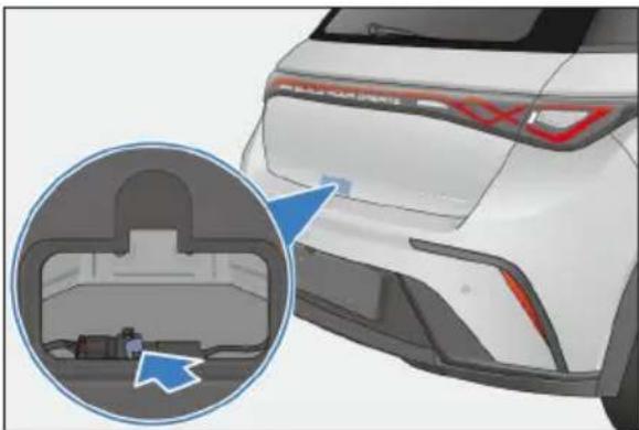 BYD DOLPHIN (2025) - Déverrouillage d'urgence du coffre depuis l'intérieur - 2