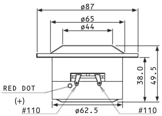 Ø87 Ø65 Ø44 38.0 49.5 RED DOT (+) #110 Ø62.5 #110