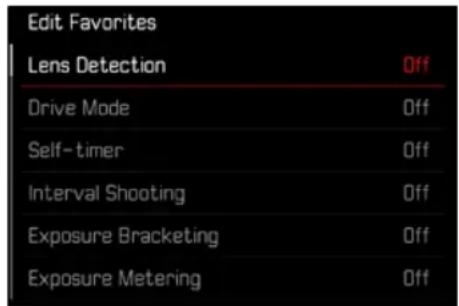 LEICA M EV1 - GESTION DU MENU FAVORIS - 1