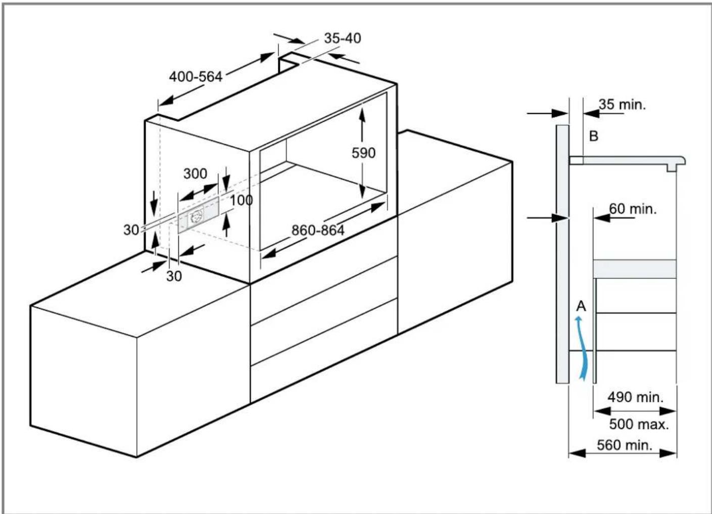 BOSCH VGD553FR0 - Installation in a tall unit - 1