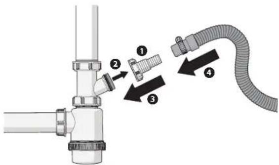 Wisberg WBWM1A3W8DE - ABLUFTSCHLAUCH AN EINEN SIPHON ANSCHLIESSEN - 2