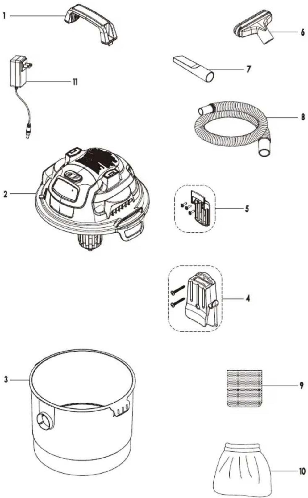 Vacmaster DVOM202P 1101 - VUE ÉCLATÉE - 1