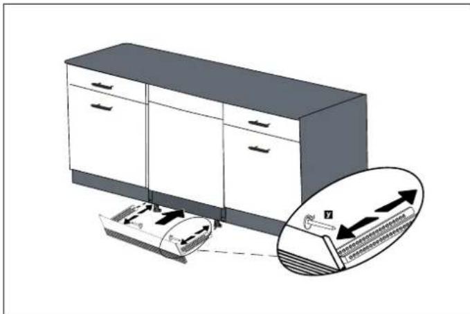 BERTAZZONI DW24T3IPV - ADJUSTING THE MOVABLE TOE KICK (DEPENDING ON MODEL) - 3