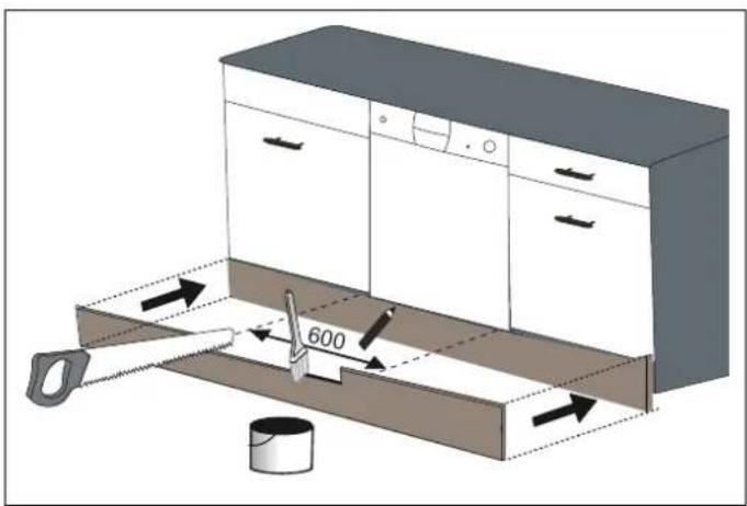 BERTAZZONI DW60S3IAPSC - FASTG∅RELSE AF OPVASKEMASKINEN I SKABET - 3