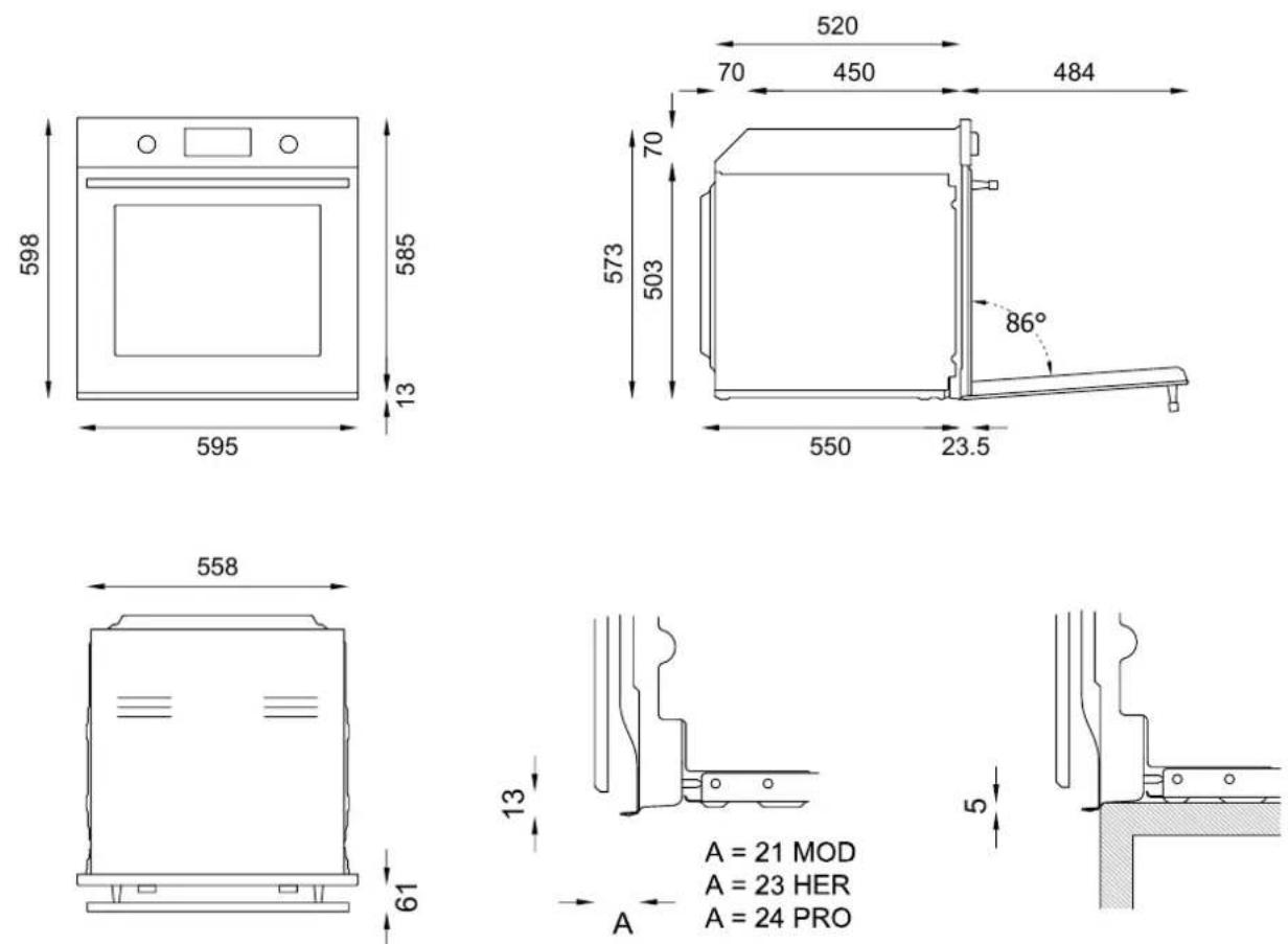BERTAZZONI FMOD6117CTB3 - TECHNICAL MANUAL FOR THE INSTALLER INSTALLING THE OVEN IN THE UNIT - 1