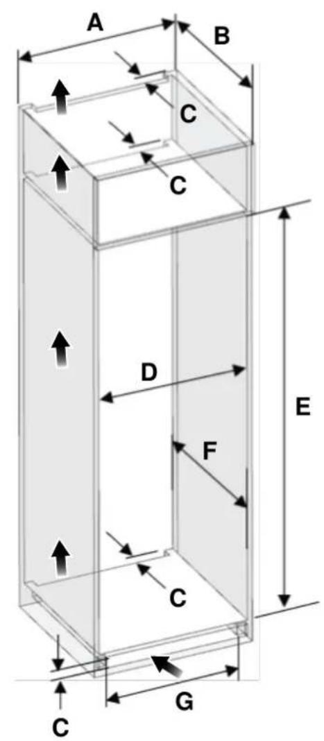 BERTAZZONI RWC177B4TPNP - DIMENSIONS DU MEUBLE - 1