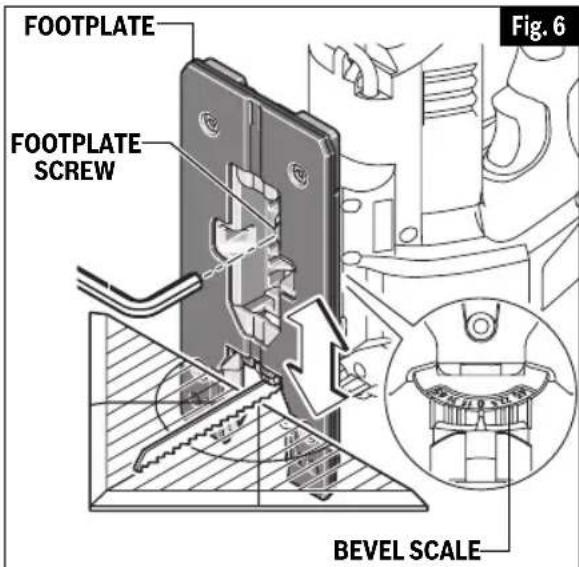 BOSCH GST18V-47 Professional - Footplate Angle Adjustment (Model JSH180 only) - 1