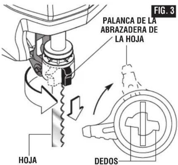 BOSCH JS260 Professional - REAJUSTE DE LA ABRAZADERA DE LA HOJA: Hay dos situaciones en las cuales es necesario reajustar la abrazadera de la hoja: - 2