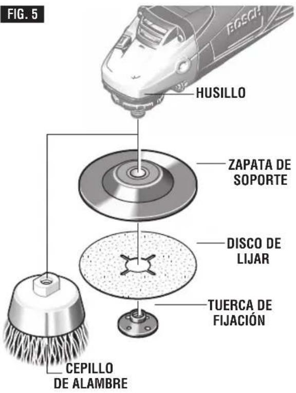 BOSCH 1821 Professional - PARA INSTALAR LA ZAPATA DE SOPORTE Y EL DISCO DE LIJAR - 1