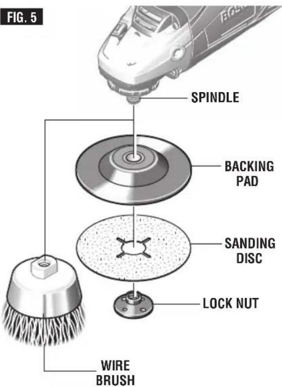 BOSCH 1821 Professional - TO INSTALL BACKING PAD AND SANDING DISC - 1