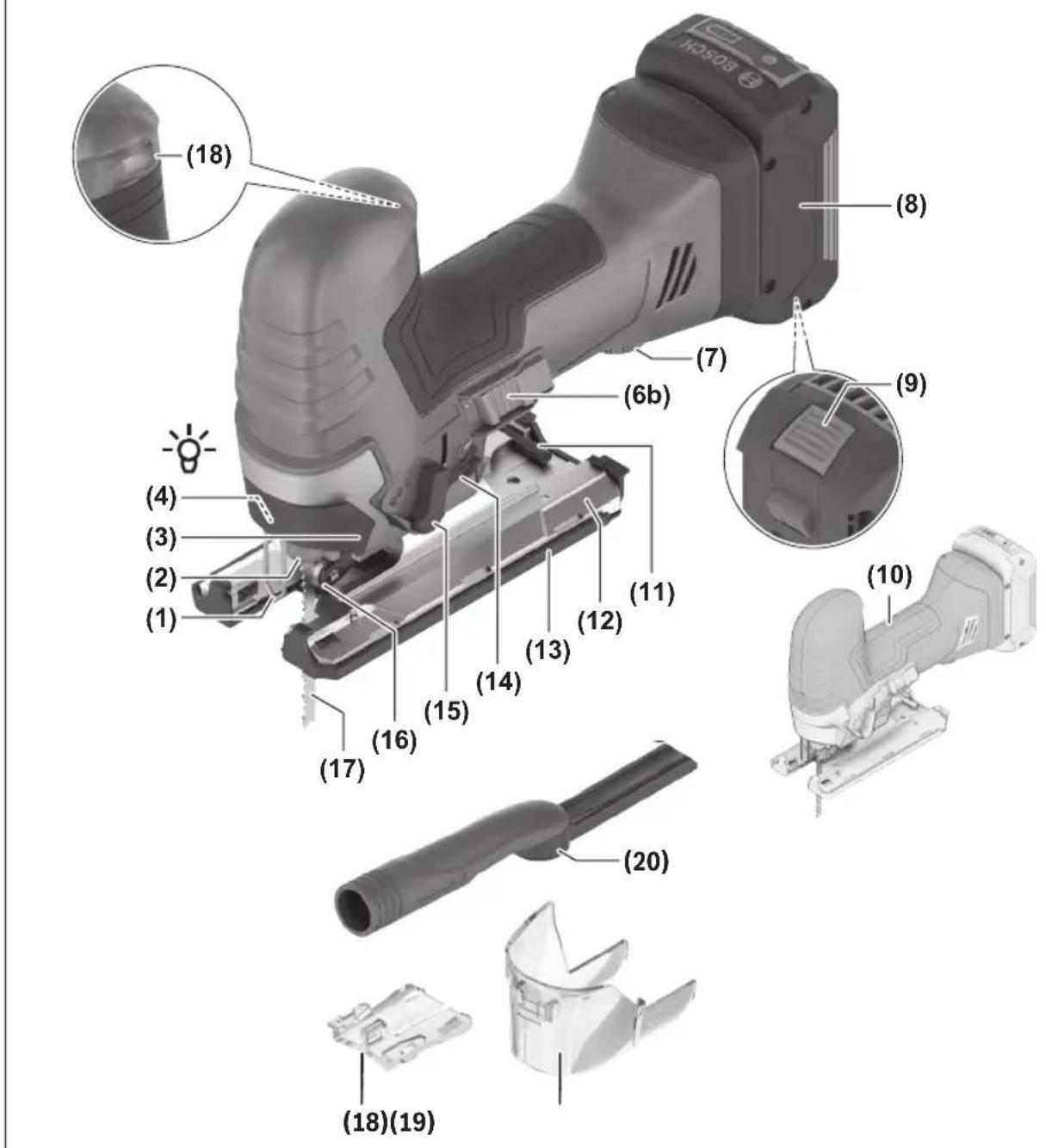 BOSCH GST18V-50B Professional - Scies sauteuses sans fil Bosch GST18V-50B - 1