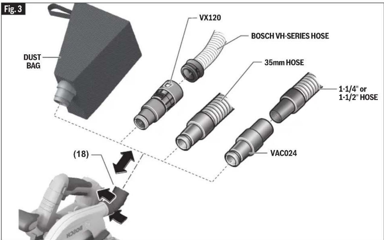 BOSCH GKS 18V-22L Professional - DUST PORT - 1