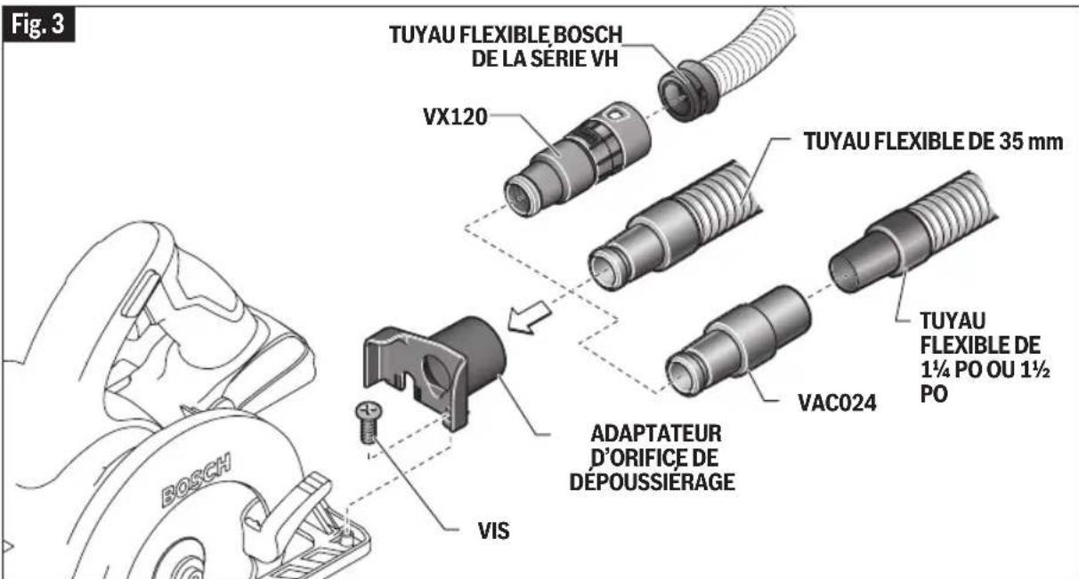 BOSCH CCS180 Professional - ADAPTATEUR D'ORIFICE DE DÉPOUSSIÈRAGE (Vendu séparation) - 1